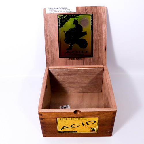 Acid Holistics Atom Maduro leere Holzzigarrenbox 7,25 Zoll x 7,25 Zoll x 4,25 Zoll - Bild 2 von 12