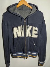 Vintage 80s Nike Full Zip Hoodie Sweatshirt Mens Small Spell Out Reversible