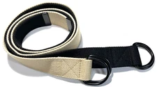 2 Pk. Jasgood Unisex Canvas Belt W/Black Double D Ring Black & Khaki 105cm/41"