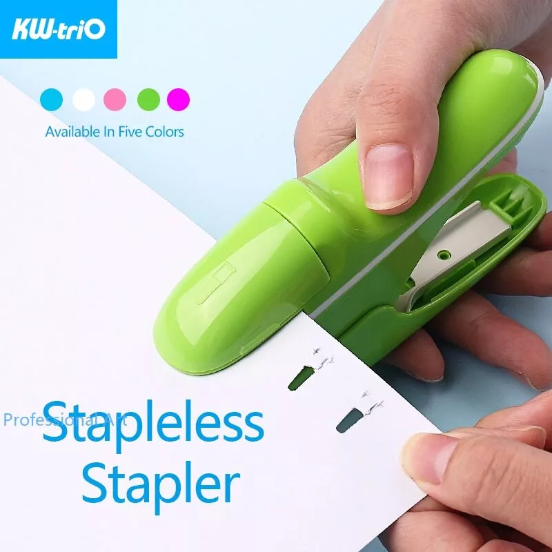 Stapleless Plastic Stapler Safe Paper Stapling NO Staples School Office  Supplies