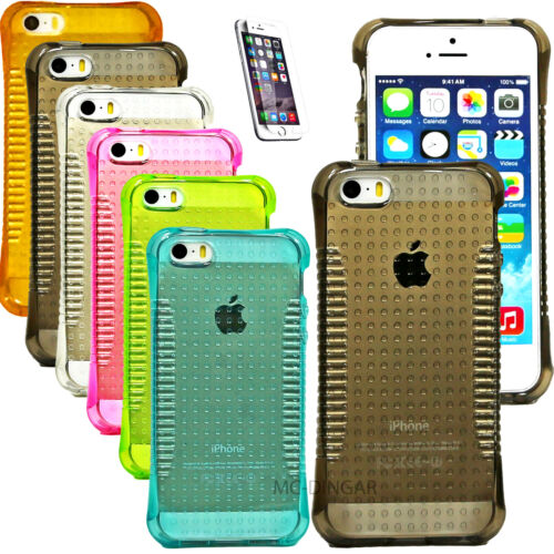 THIN SLIM TRANSPARENT CRYSTAL CLEAR ARMOR HYBRID CASE COVER FOR IPHONE 5 5S SE - Picture 1 of 32