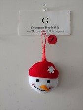 Handmade Snowman Heads M - 18 Choices: New, Felt Hanging Ornament G 