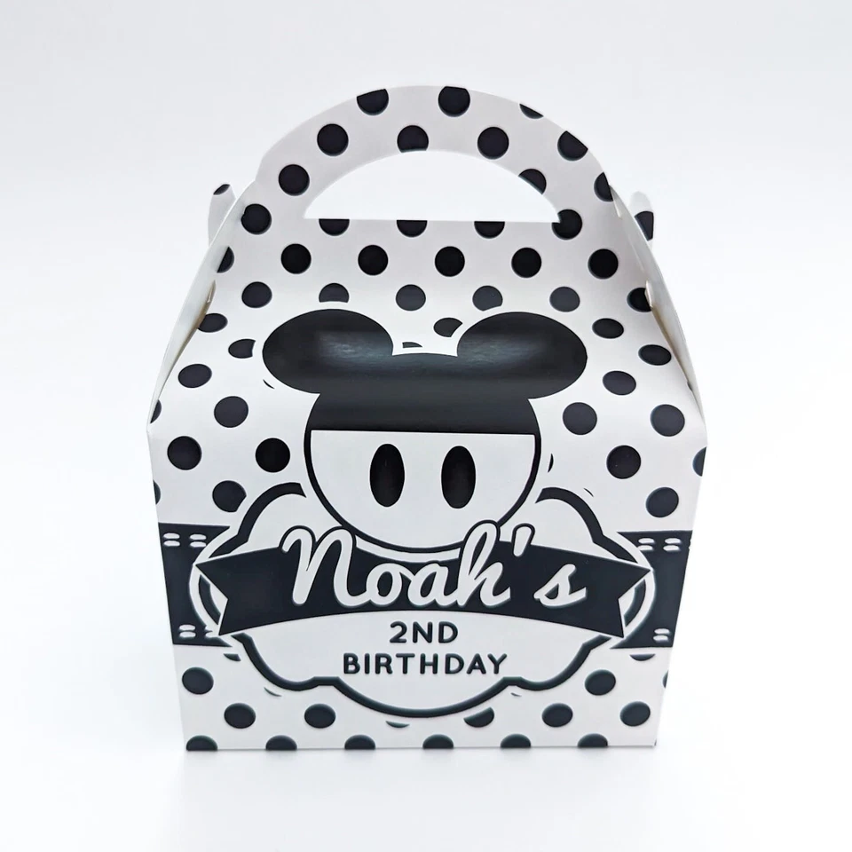 Cajas de fiesta personalizadas para niños Mickey Mouse regalo favorito Foto 3 de 4