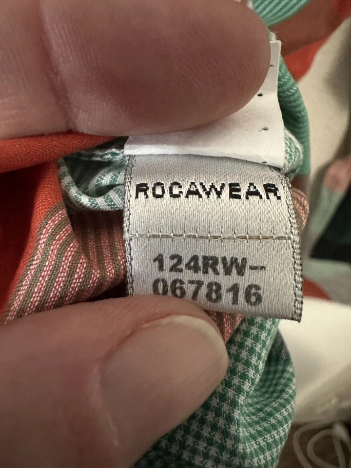 Camisa con botones Rocawear naranja picante manga larga a cuadros para hombre talla XL Foto 4 de 4