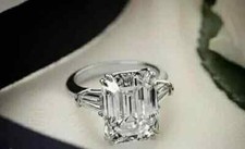 2.50Ct Emerald-Cut Lab-Created Solitaire Engagement Ring 14K White Gold Plated