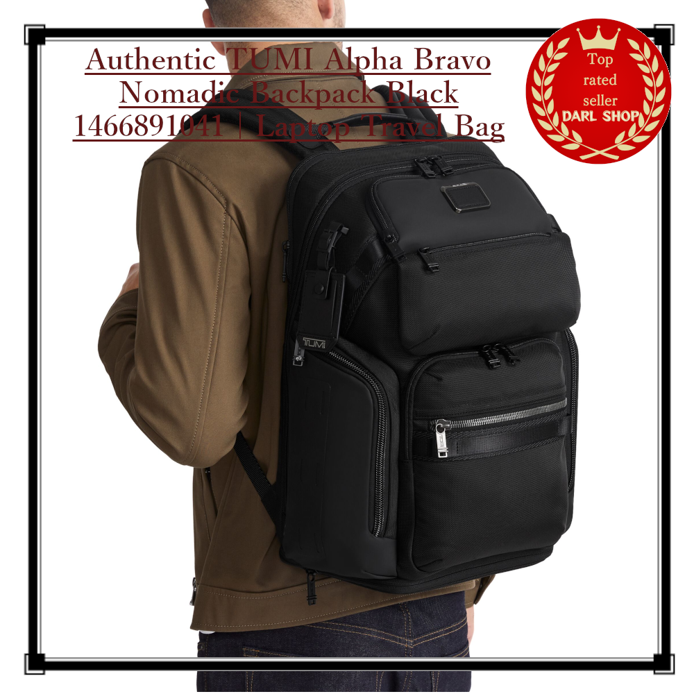 TUMI Alpha Bravo Nomadic Backpack Black - Durable Laptop Travel Bag for Work & Adventure