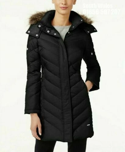 Kenneth Cole Reaction Women’s Down Puffer Jacket Hooded Black XS NEW RRP $245 - Image 4 of 4