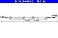 ATE 24.3727-0184.2 Seilzug, Feststellbremse FüR VW