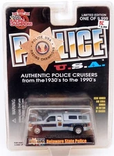 Racing Champions 1999 Ford F350 Dually Pickup Police w/Canopy '99 1/64 Diecast