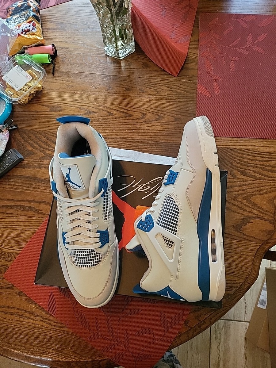 Nike Air Jordan 4 Military Blue Neutral Grey Off White Nike Air Jordan 4 Military Blue Neutral Grey Off White