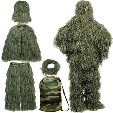 NAIZEA Ghillie Suits, Adult Youth Sizes Woodland Gilly Suit Hooded Gillies Suits