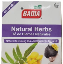Badia Natural Herbs Natural Slimming Tea Caffeine-Free Bag - Pack of 25