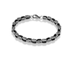 Oxidized Stainless Steel Cross Link Bracelet 21.5 cm 8.5 in 5mm thick