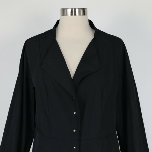Babette SF Jacket Womens S Small Black Snap Front Lightweight Lagenlook Artsy - Picture 2 of 10