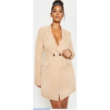Pretty Little Thing Camel Blazer Dress Tan Size US 8 UK 12 NWT