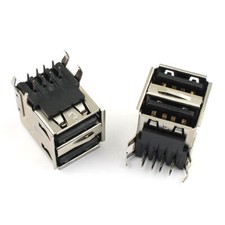20Pcs Dual USB 2.0 Type A Female 8 Pin 8P AF Socket Jack PCB Connector DIY