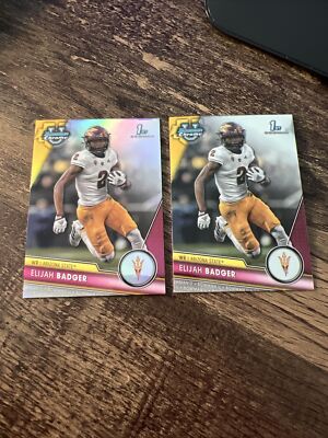 Elijah Badger 2023 Bowman Chrome University #11 Base/Refractor 2-Card Lot