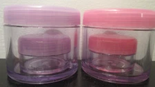 Two 2 Piece Pc Reusable Travel Jars Set Miamica 4 Total  Two 2 oz Two 0.5 oz