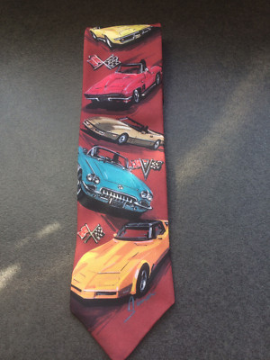 Corvette Motiv von Ralph Marlin Krawatte, USA, gebraucht aber TOP,