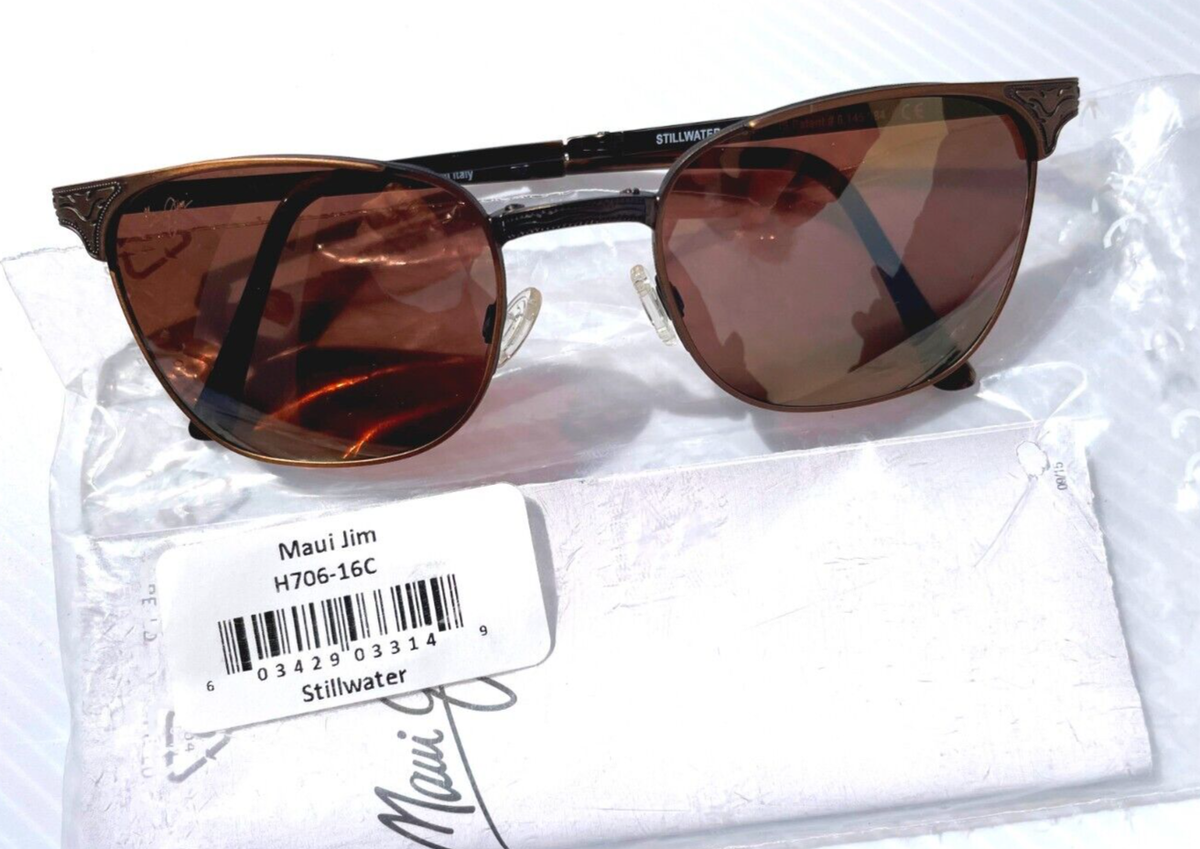 NEW Maui Jim STILLWATER Gold Engraved POLARIZED Bronze NEW Maui Jim STILLWATER Gold Engraved POLARIZED Bronze