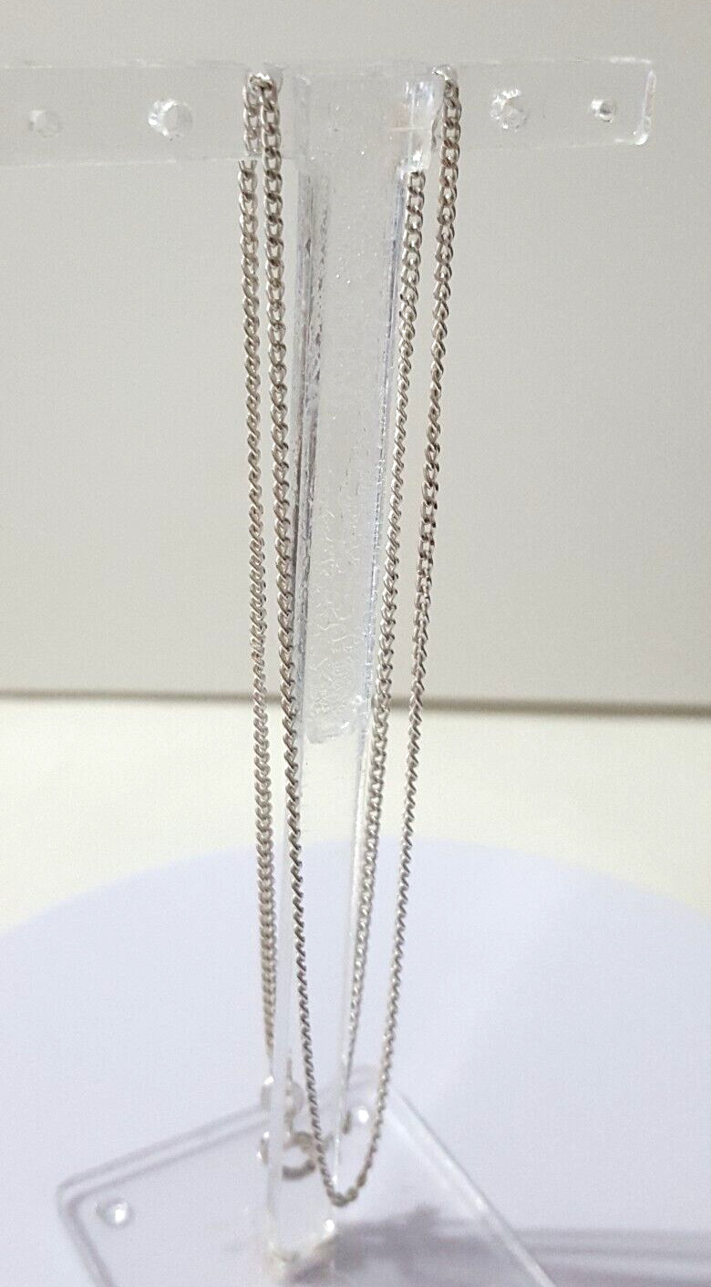 Gorgeous Sparkling Curb Chain Necklace 46CM Long 925 Silver 3.50 g #20869