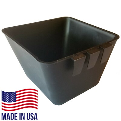 Square 1.2 Quart (50 pcs Black & 50 pcs White) Hanging Feed & Water Cage Cups