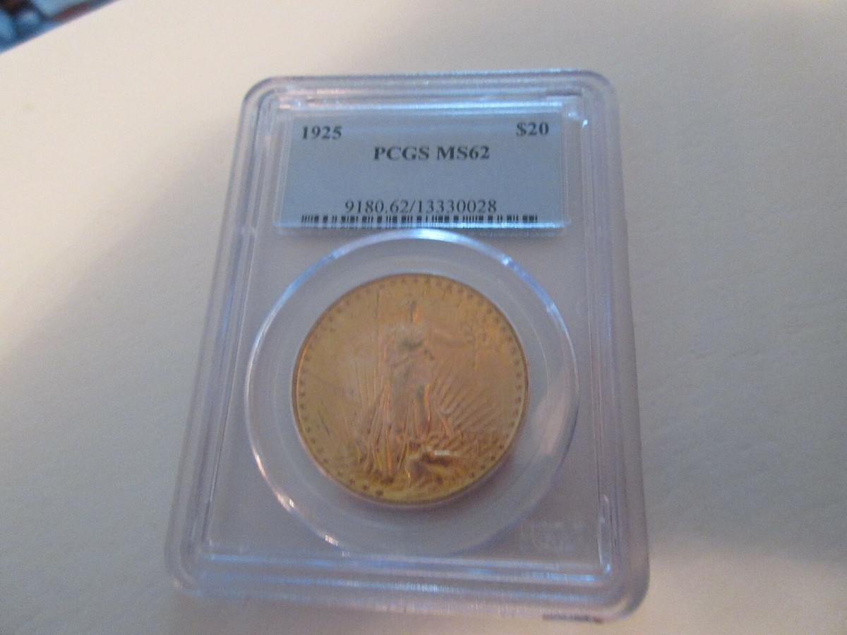 1925 Saint-Gaudens $20 Gold Double Eagle PCGS MS62 | eBay