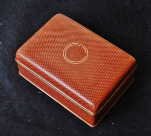 SUPERB c1900 Chinese Gilt Bronze Red Fishscale Cloisonne Shou Box Antique Qing