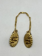 Vintage Signed JARCONI Jewish Prayer Gold-Tone Metal Sweater Clip with Chain