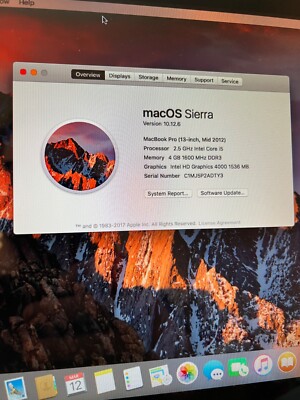 2012 MacBook Pro 13” 4GB Ram 500GB Storage | eBay