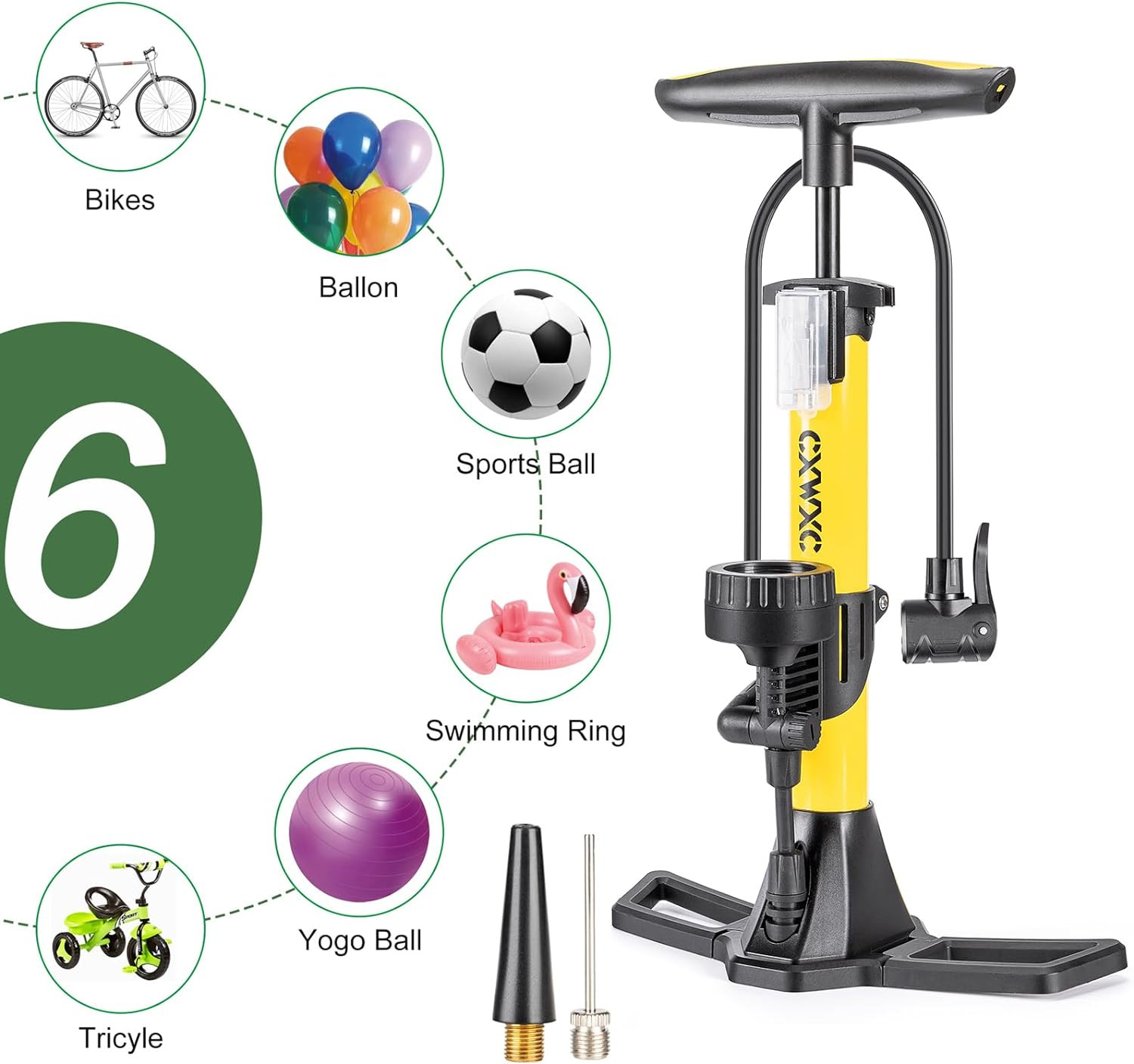 Bike Pump with Pressure Gauge- 160 PSI Bicycle Floor Pump Fits Presta 