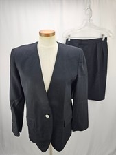 Jones New York Women's Black Wool Skirt Suit 10