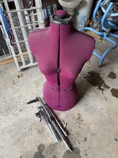 Adjustable Purple Female Torso Dress Form Mannequin Fabric Half Body