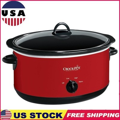 Large 8 Quart Slow Cooker & Food Warmer Stainless Steel 1500 W Oval Removable