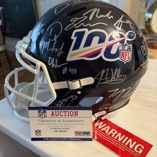 2019 NFL Draft Autographed Helmet-1/2 Celebration Of 100th Season!