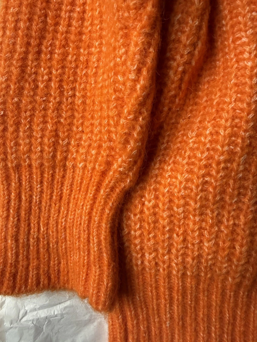 Zara Blog’s Fav Lana Alpaca Blend Oversized Orange Chunky Knit Pocket cardigan S