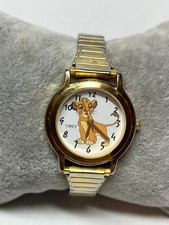 Vintage Timex LION KING (Simba)  Gold Tone Quartz Watch New Battery