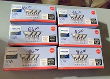 Lot Of 18  New Philips  Indoor Flood 50 Watt MR16 GU10 Base Light Bulbs