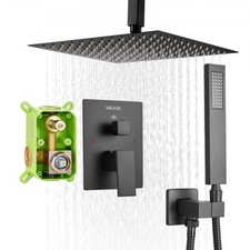 Shower Faucet Set, Rainfall Bathroom Shower System with 12-Inch Square Rain Show