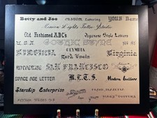 1980 Cactus Jack Traditional Tattoos Flash Sheet San Francisco Mission Lettering