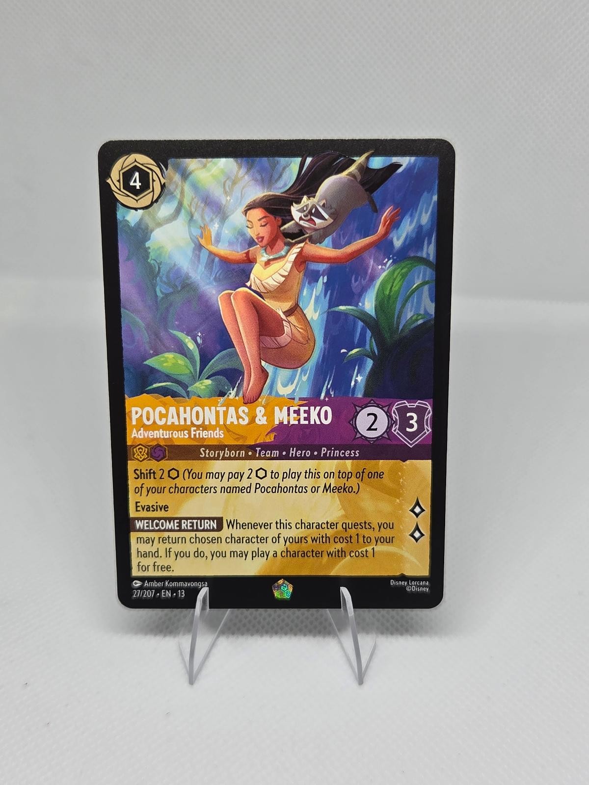 Pocahontas & Meeko - Adventurous Friends #227 Lorcana Attack of the Vine trading card — raw and PSA graded price guide