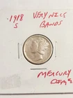 1918 S VERY NICE BANDS MERCURY DIME RARE