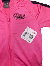 PUMA Girls Pink/Black Full Zip Hooded Hoodie Jacket 4T Polyester Logo