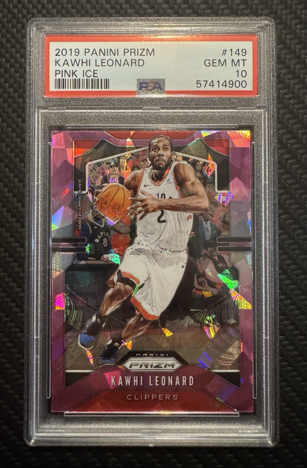 Kawhi Leonard 2019-20 Prizm Prizm Pink Ice #149 Clippers PSA 10