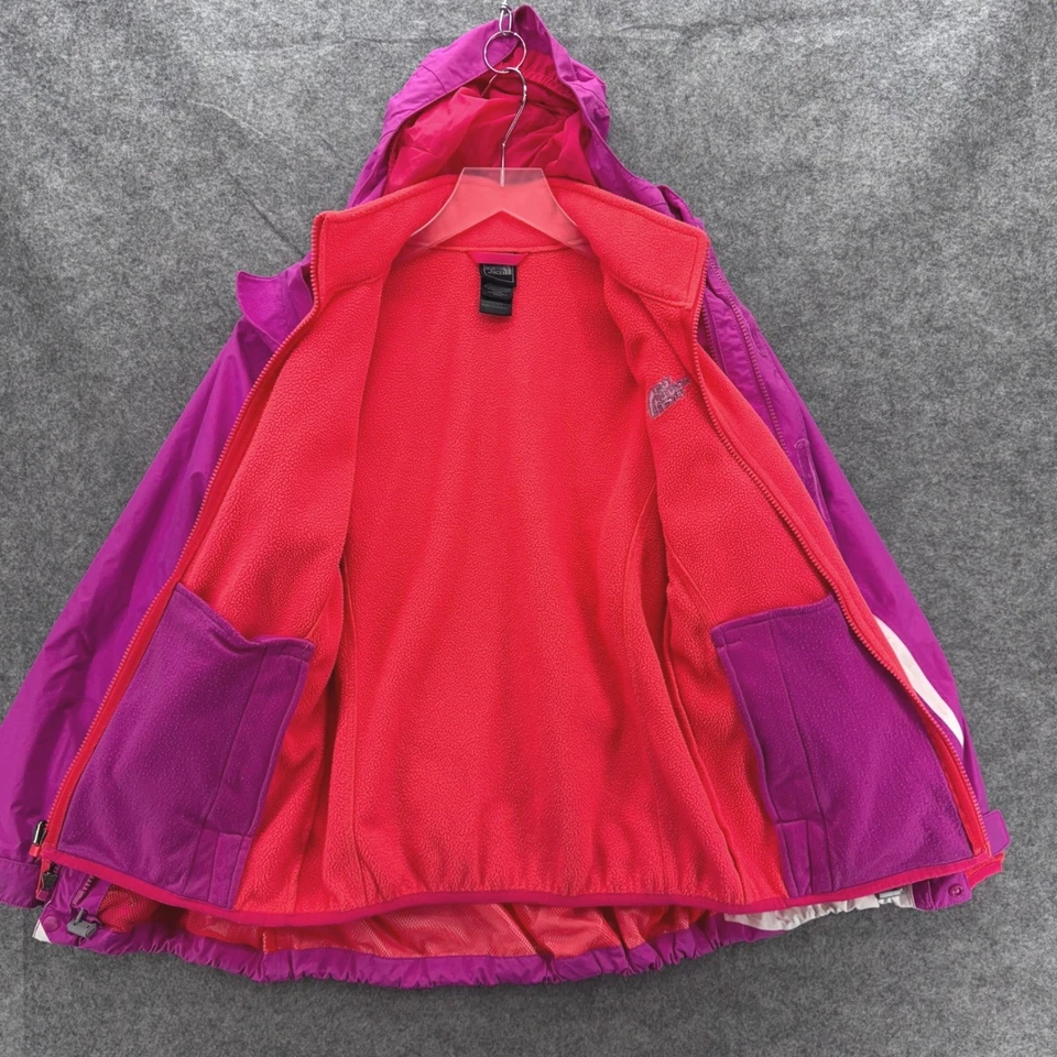 The North Face Girls 2 in 1 Fleece Lined Hooded Jacket SizeL 14/16 Pink Coral - Image 2 of 4