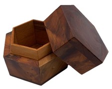 Rectangle Thuya Burl Wood Trinket Box 3 x 2 Inches