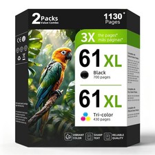   NEW Compatible HP 61XL Ink Cartridge Combo Pack  Black/Color  2-Pack