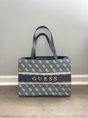 Guess navy blue Monique shopper tote bag originally $250 Excellent condition