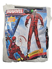 New Marvel Carnage Costume Kids Medium 8-10 Muscle Jumpsuit Mask Gloves