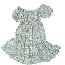 Parker and Rowe Dress Summer Midi Off Shoulder Floral Paisley Boho Medium NEW